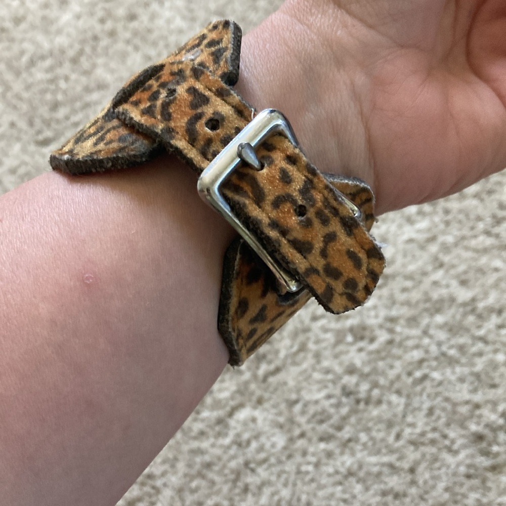 Punk rock, leopard print cuff bracelet size small - Picture 2 of 4